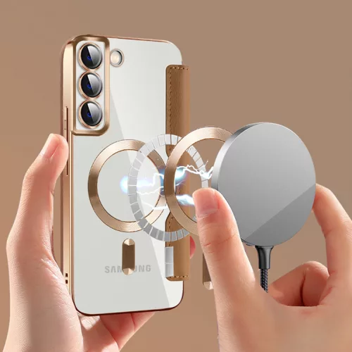 Techsuit - SmartMag kinyitható tok - Samsung Galaxy S22 Plus 5G - Barna