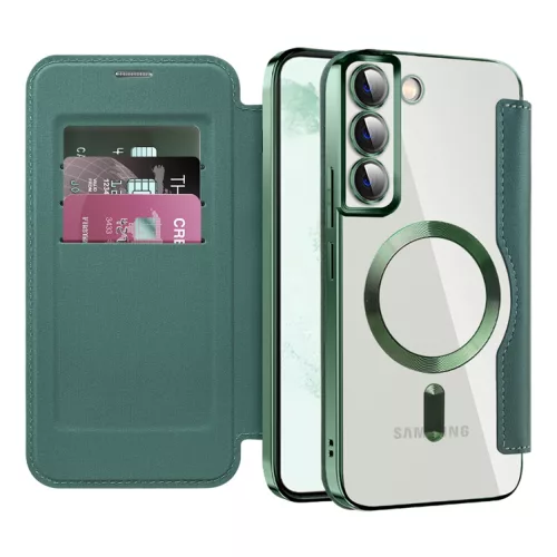 Techsuit - SmartMag kinyitható tok - Samsung Galaxy S22 Plus 5G - Zöld