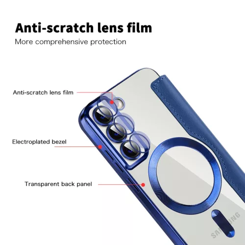 Techsuit - SmartMag kinyitható tok - Samsung Galaxy S22 Plus 5G - Kék