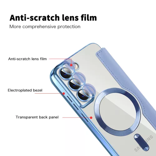Techsuit - SmartMag kinyitható tok - Samsung Galaxy S22 Plus 5G - VIlágoskék