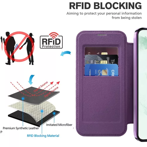 Techsuit - SmartMag Book Case - Samsung Galaxy S22 Plus 5G - Purple