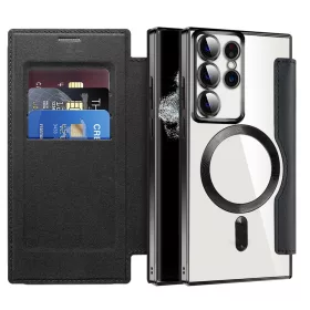   Techsuit - SmartMag Book Case - Samsung Galaxy S22 Ultra 5G - Black