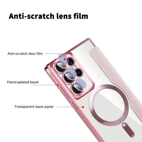 Techsuit - SmartMag Book Case - Samsung Galaxy S22 Ultra 5G - Pink