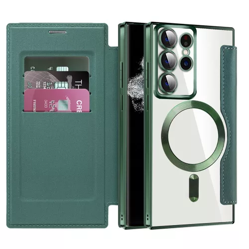 Techsuit - SmartMag Book Case - Samsung Galaxy S22 Ultra 5G - Green