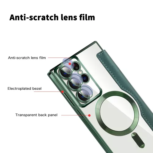 Techsuit - SmartMag Book Case - Samsung Galaxy S22 Ultra 5G - Green