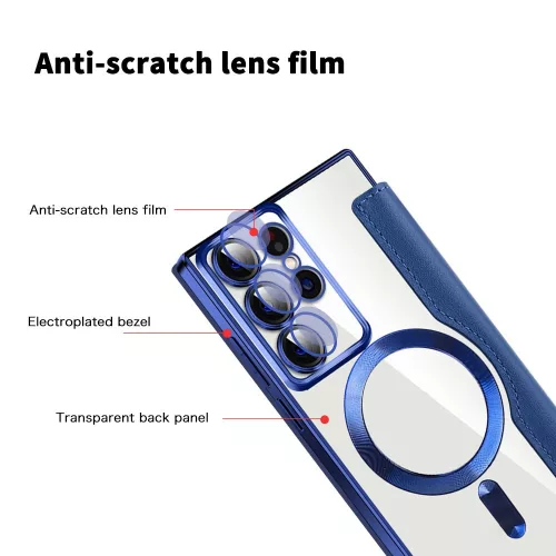 Techsuit - SmartMag Book Case - Samsung Galaxy S22 Ultra 5G - Blue