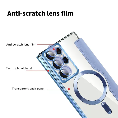 Techsuit - SmartMag Book Case - Samsung Galaxy S22 Ultra 5G - Light Blue