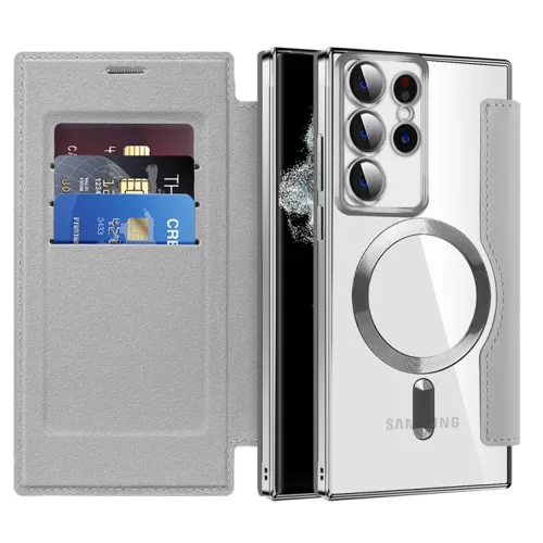 Techsuit - SmartMag Book Case - Samsung Galaxy S22 Ultra 5G - Gray