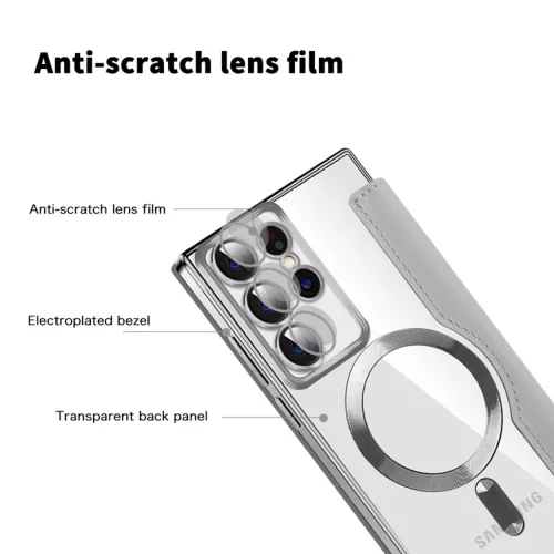 Techsuit - SmartMag Book Case - Samsung Galaxy S22 Ultra 5G - Gray