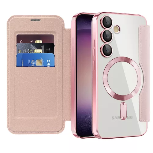 Techsuit - SmartMag kinyitható tok - Samsung Galaxy S23 Plus - Rózsaszín