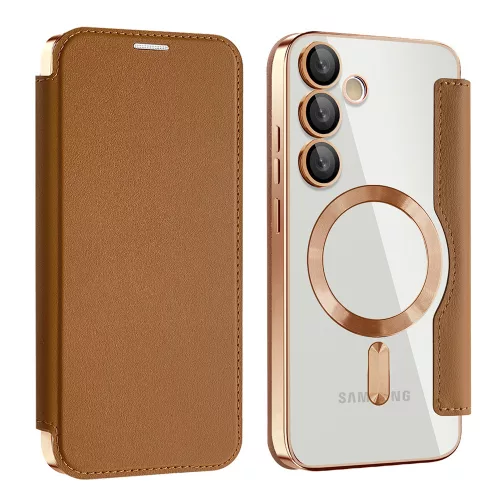 Techsuit - SmartMag kinyitható tok - Samsung Galaxy S23 Plus - Barna