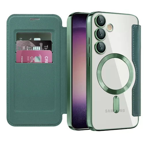 Techsuit - SmartMag kinyitható tok - Samsung Galaxy S23 Plus - Zöld