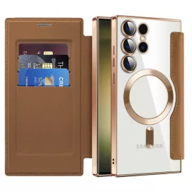   Techsuit - SmartMag Book Case - Samsung Galaxy S23 Ultra - Brown
