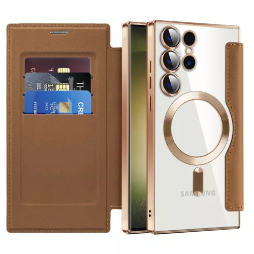 Techsuit - SmartMag Book Case - Samsung Galaxy S23 Ultra - Brown