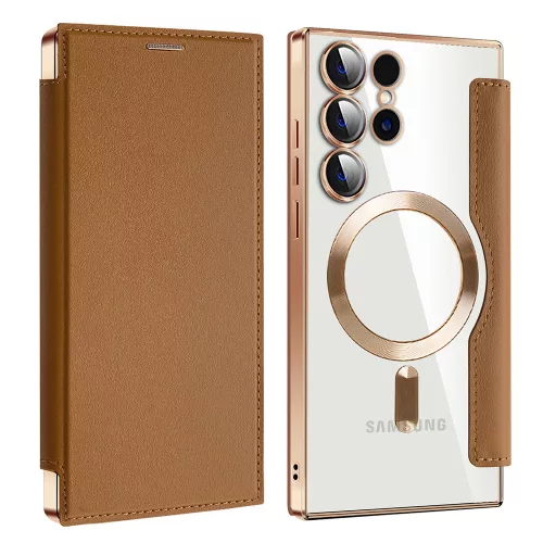 Techsuit - SmartMag Book Case - Samsung Galaxy S23 Ultra - Brown