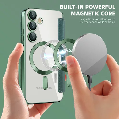Techsuit - SmartMag kinyitható tok - Samsung Galaxy S23 FE - Zöld