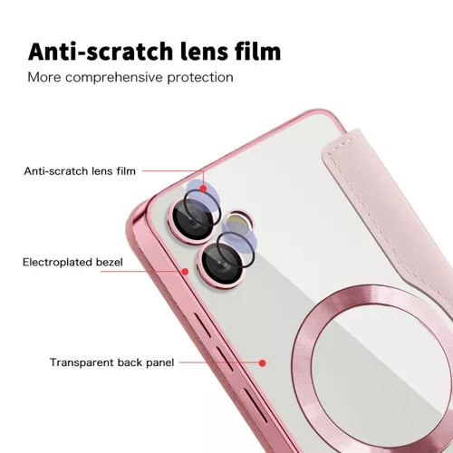 Techsuit - SmartMag kinyitható tok - Samsung Galaxy A05 - Rózsaszín