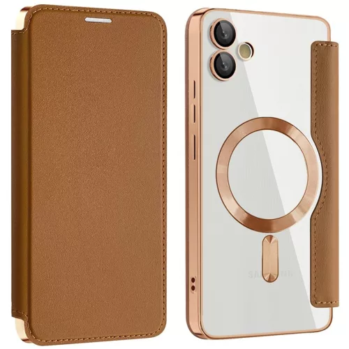 Techsuit - SmartMag kinyitható tok - Samsung Galaxy A05 - Barna