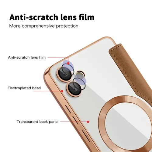 Techsuit - SmartMag kinyitható tok - Samsung Galaxy A05 - Barna
