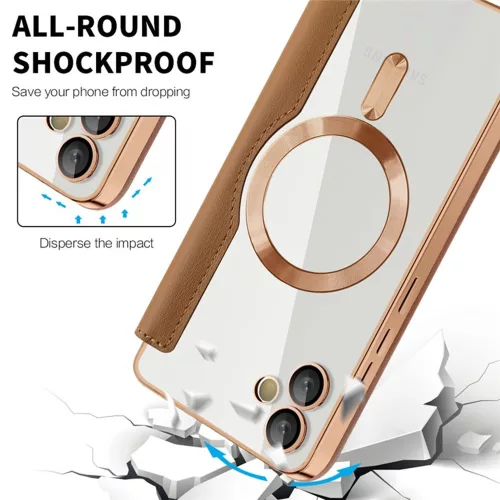 Techsuit - SmartMag kinyitható tok - Samsung Galaxy A05 - Barna