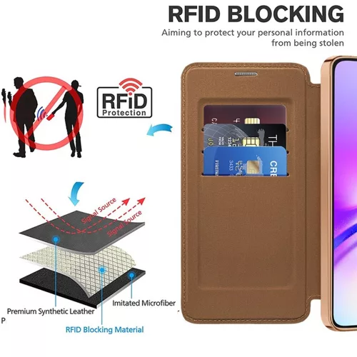 Techsuit - SmartMag kinyitható tok - Samsung Galaxy A05 - Barna