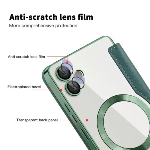 Techsuit - SmartMag kinyitható tok - Samsung Galaxy A05 - Zöld
