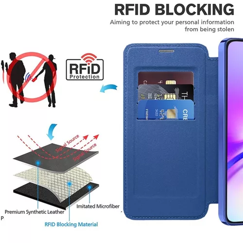 Techsuit - SmartMag kinyitható tok - Samsung Galaxy A05 - Kék