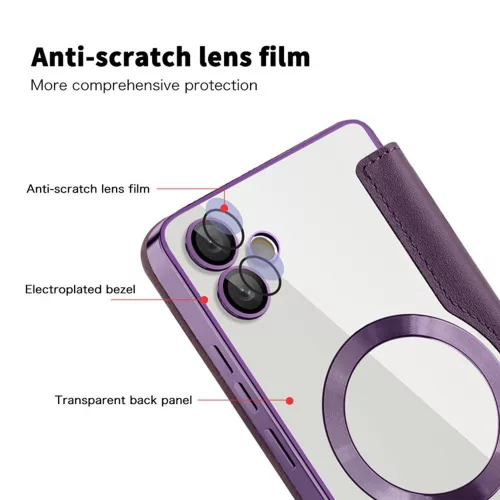 Techsuit - SmartMag kinyitható tok - Samsung Galaxy A05 - Lila