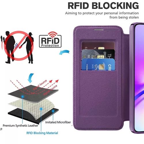 Techsuit - SmartMag kinyitható tok - Samsung Galaxy A05 - Lila