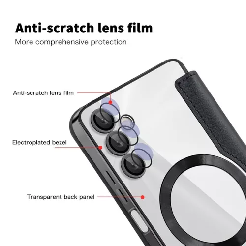Techsuit - SmartMag kinyitható tok - Samsung Galaxy A05s - Fekete