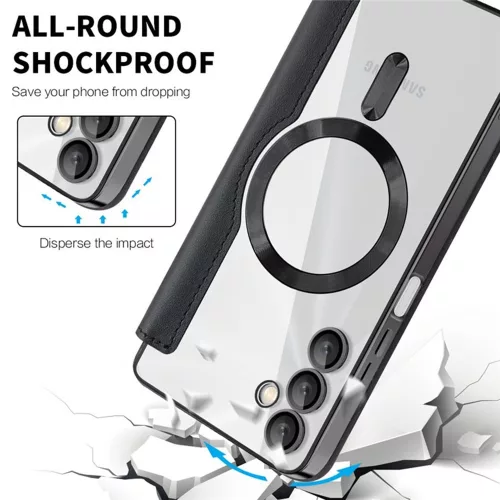 Techsuit - SmartMag kinyitható tok - Samsung Galaxy A05s - Fekete