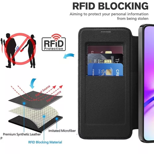 Techsuit - SmartMag kinyitható tok - Samsung Galaxy A05s - Fekete