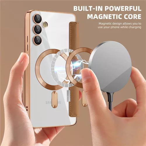 Techsuit - SmartMag kinyitható tok - Samsung Galaxy A05s - Barna
