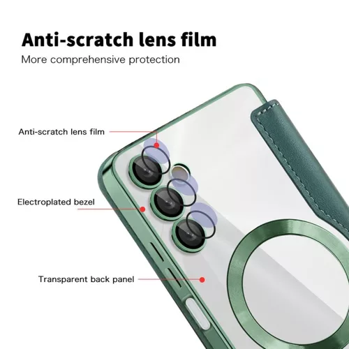 Techsuit - SmartMag kinyitható tok - Samsung Galaxy A05s - Zöld