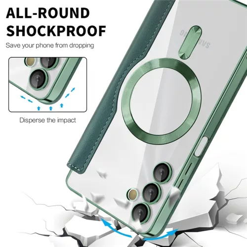 Techsuit - SmartMag kinyitható tok - Samsung Galaxy A05s - Zöld