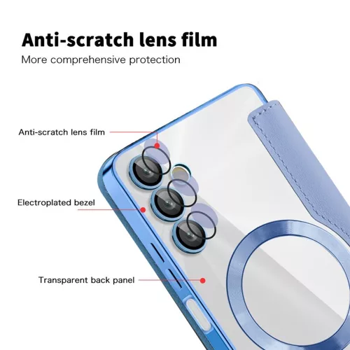 Techsuit - SmartMag kinyitható tok - Samsung Galaxy A05s - VIlágoskék