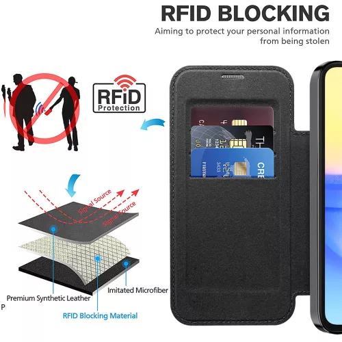 Techsuit - SmartMag kinyitható tok - Samsung Galaxy A15 4G / A15 5G - Fekete