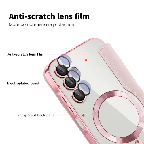 Techsuit - SmartMag kinyitható tok - Samsung Galaxy A15 4G / A15 5G - Rózsaszín