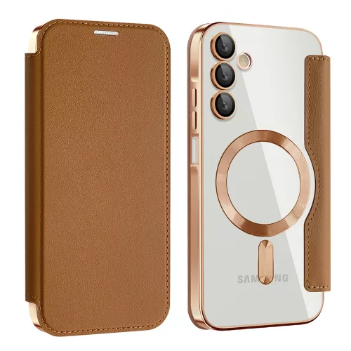Techsuit - SmartMag kinyitható tok - Samsung Galaxy A15 4G / A15 5G - Barna