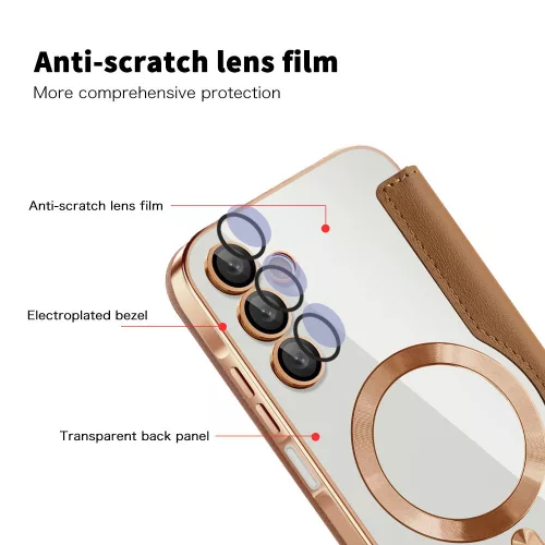 Techsuit - SmartMag kinyitható tok - Samsung Galaxy A15 4G / A15 5G - Barna