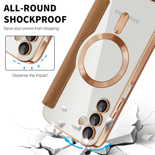 Techsuit - SmartMag kinyitható tok - Samsung Galaxy A15 4G / A15 5G - Barna