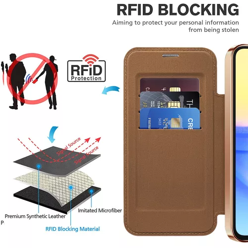 Techsuit - SmartMag kinyitható tok - Samsung Galaxy A15 4G / A15 5G - Barna