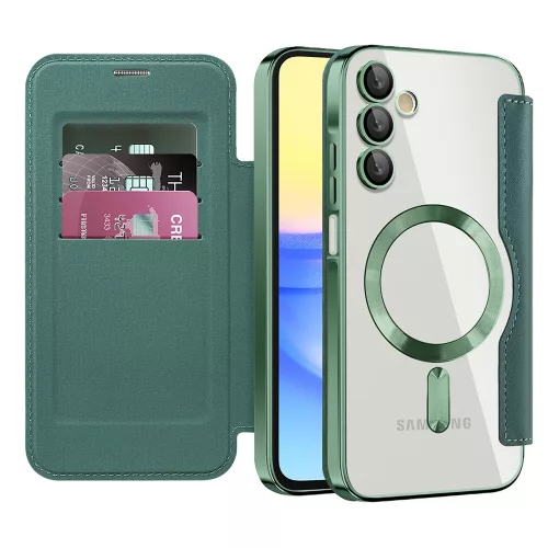 Techsuit - SmartMag kinyitható tok - Samsung Galaxy A15 4G / A15 5G - Zöld