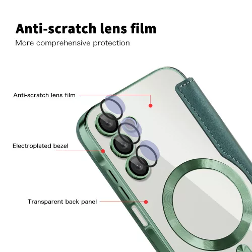 Techsuit - SmartMag kinyitható tok - Samsung Galaxy A15 4G / A15 5G - Zöld