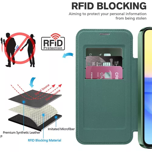 Techsuit - SmartMag kinyitható tok - Samsung Galaxy A15 4G / A15 5G - Zöld
