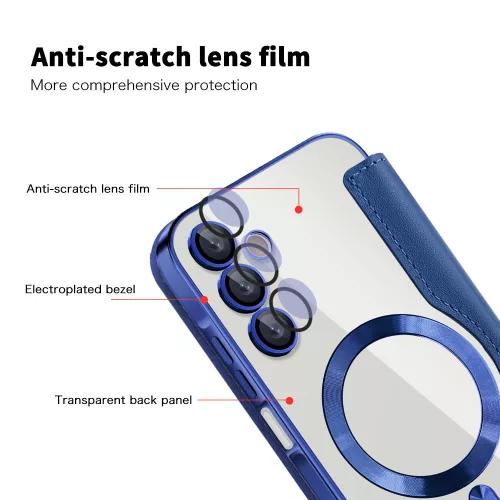 Techsuit - SmartMag kinyitható tok - Samsung Galaxy A15 4G / A15 5G - Kék