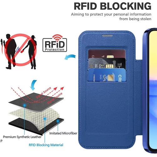 Techsuit - SmartMag kinyitható tok - Samsung Galaxy A15 4G / A15 5G - Kék