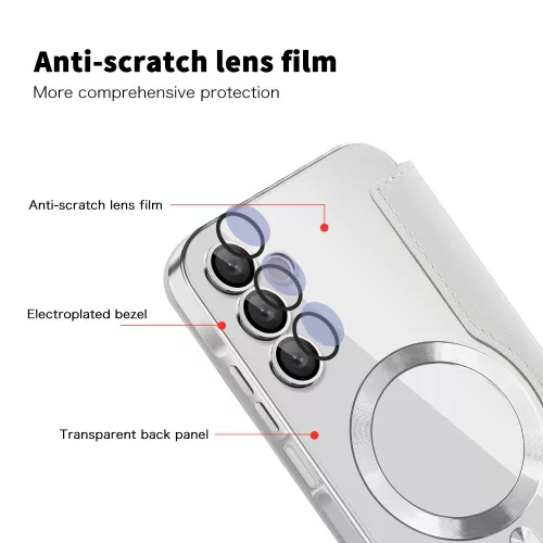 Techsuit - SmartMag kinyitható tok - Samsung Galaxy A15 4G / A15 5G - Szürke