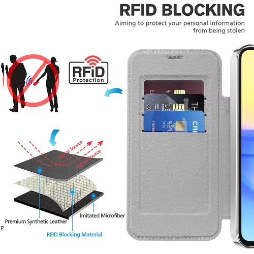 Techsuit - SmartMag kinyitható tok - Samsung Galaxy A15 4G / A15 5G - Szürke