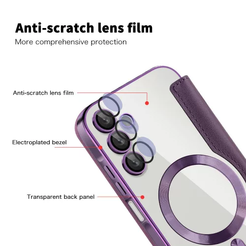 Techsuit - SmartMag kinyitható tok - Samsung Galaxy A15 4G / A15 5G - Lila